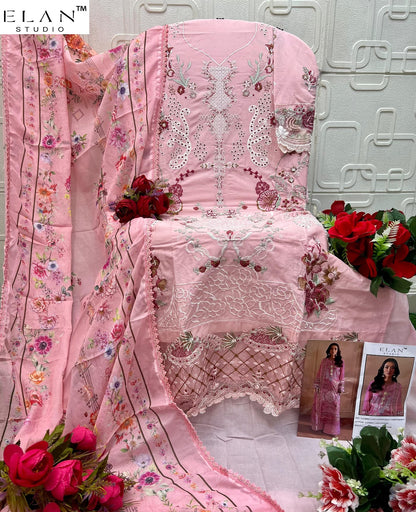 E 22 Elan Studio Cambric Lawn Pakistani Salwar Suits Supplier Ahmedabad