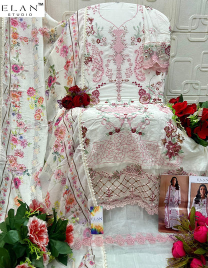 E 22 Elan Studio Cambric Lawn Pakistani Salwar Suits Supplier Ahmedabad