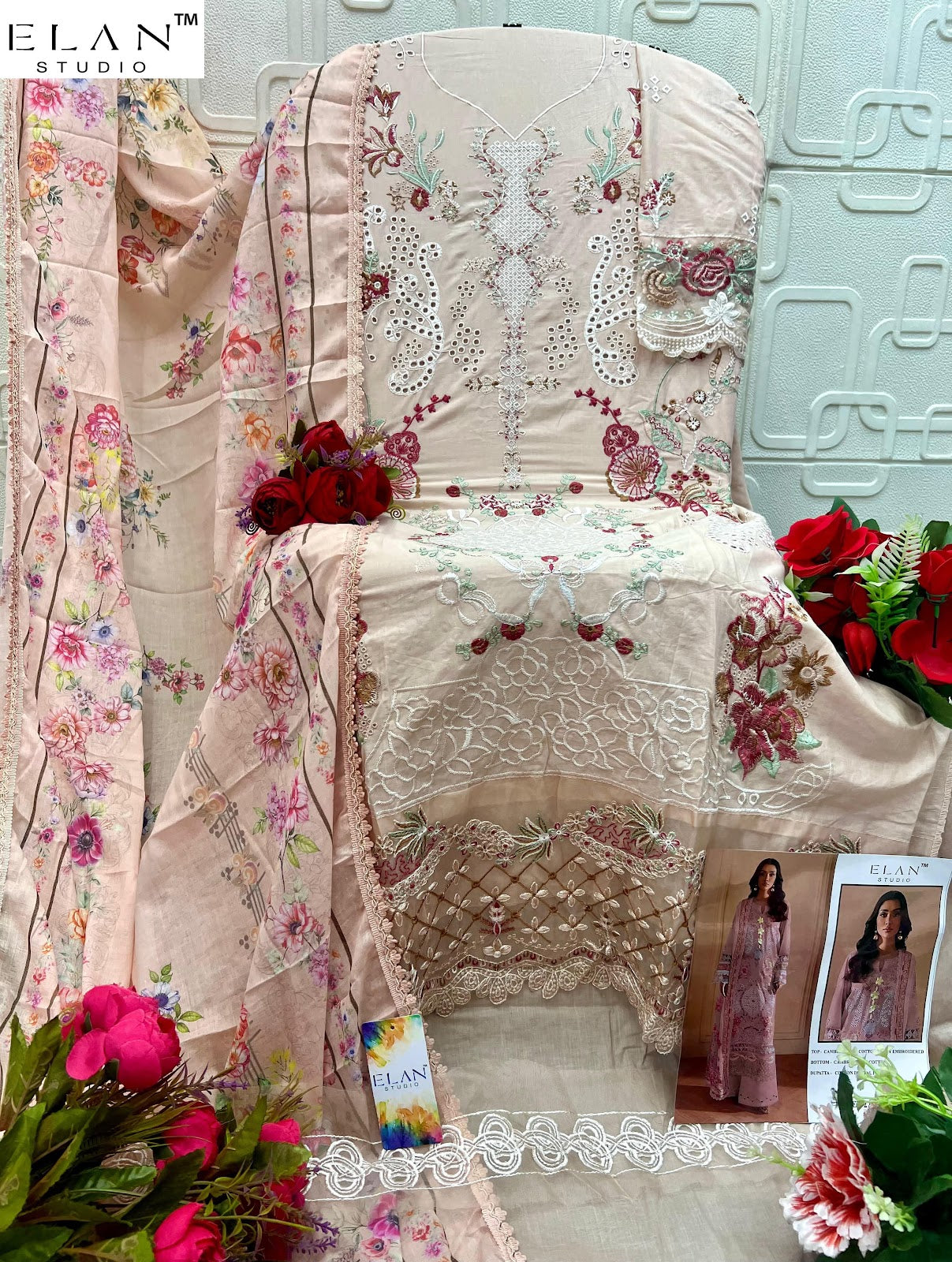 E 22 Elan Studio Cambric Lawn Pakistani Salwar Suits Supplier Ahmedabad