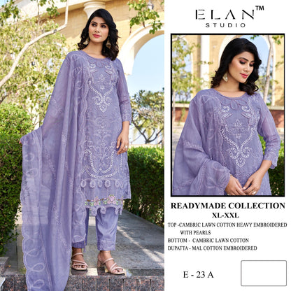 E 23 Elan Studio Lawn Cotton Pakistani Readymade Suits Exporter Gujarat