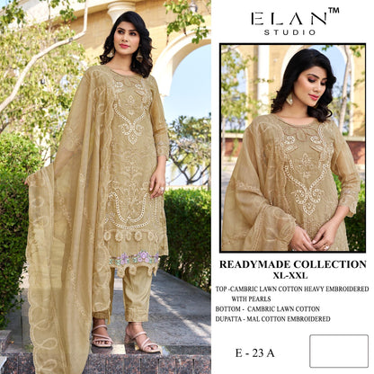 E 23 Elan Studio Lawn Cotton Pakistani Readymade Suits Exporter Gujarat