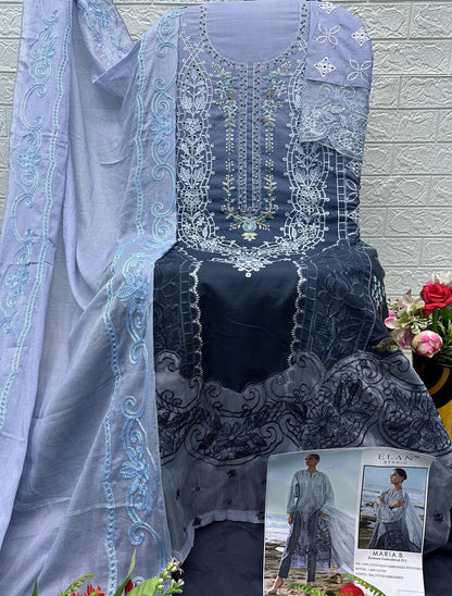 E 25 Maria B Embroidered 25-2 Elan Studio Lawn Cotton Pakistani Salwar Suits Supplier