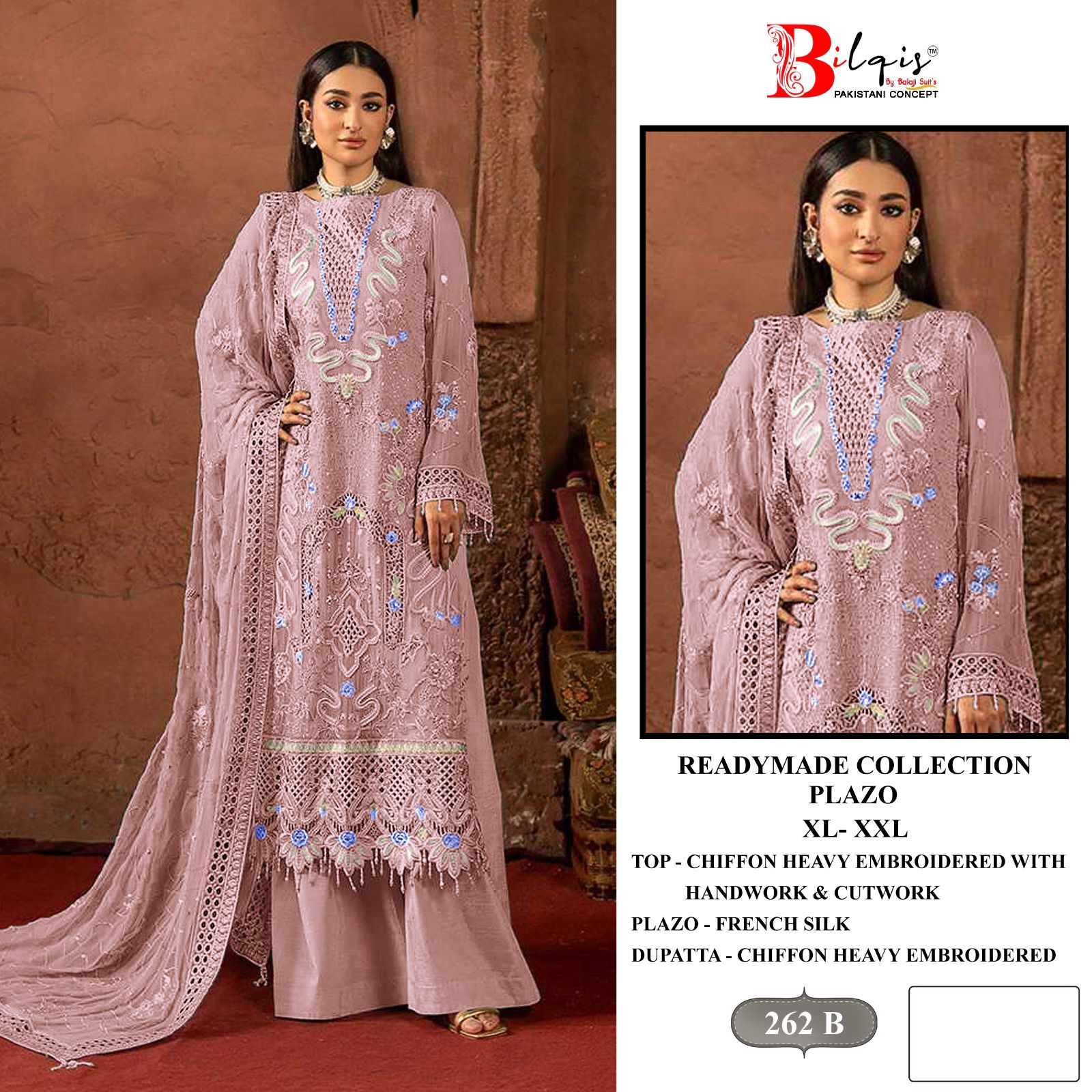 E 262 A To D Elan Studio Chiffon Pakistani Readymade Suits Manufacturer