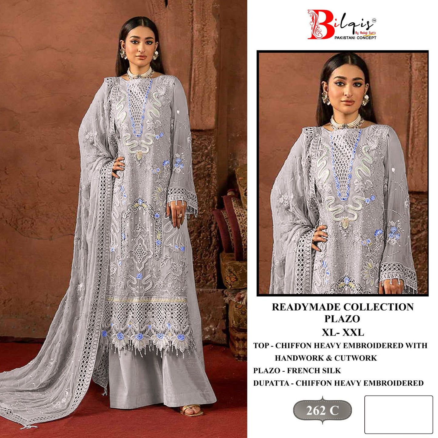 E 262 A To D Elan Studio Chiffon Pakistani Readymade Suits Manufacturer
