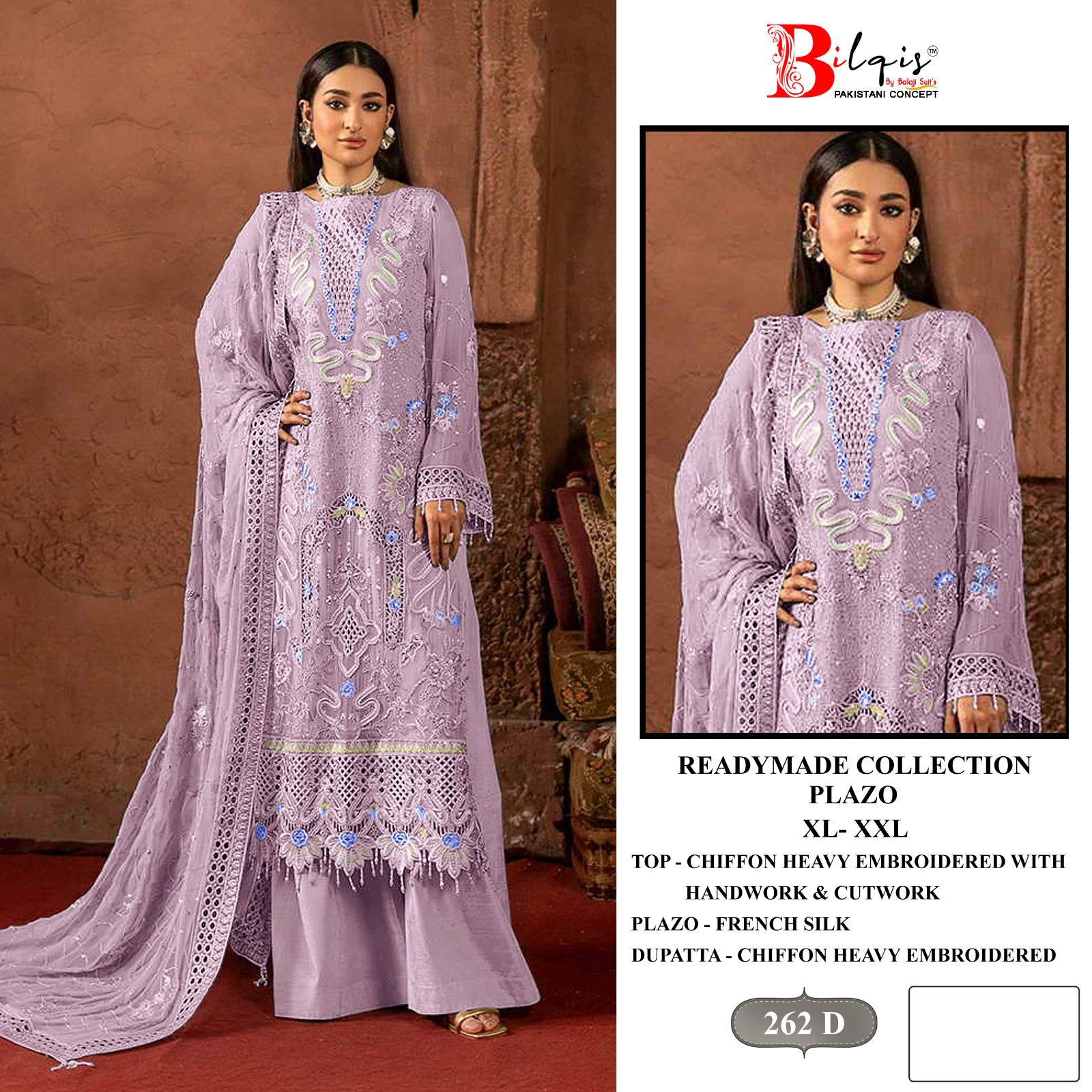 E 262 A To D Elan Studio Chiffon Pakistani Readymade Suits Manufacturer