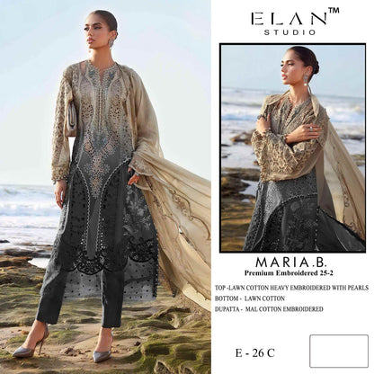 E 26 Maria B Embroidered 25-2 Elan Studio Lawn Cotton Pakistani Salwar Suits Manufacturer Ahmedabad