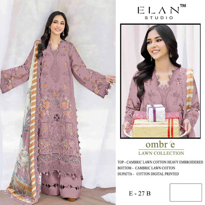 E 27 Ombre Lawn Elan Studio Lawn Cotton Pakistani Salwar Suits Manufacturer Ahmedabad