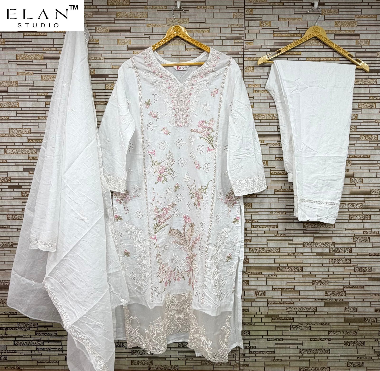 E 29 Elan Studio Cambric Lawn Pakistani Readymade Suits Wholesaler India