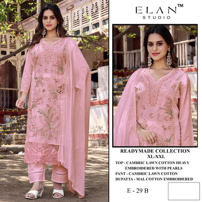 E 29 Elan Studio Cambric Lawn Pakistani Readymade Suits Wholesaler India