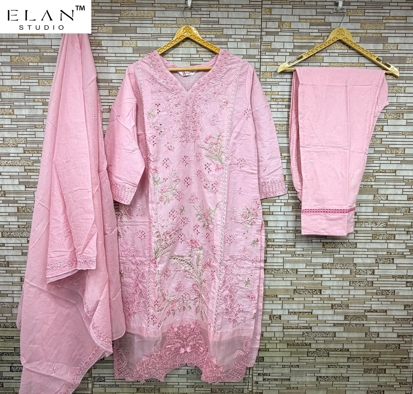 E 29 Elan Studio Cambric Lawn Pakistani Readymade Suits Wholesaler India