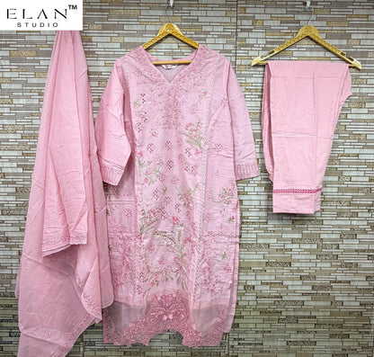 E 29 Elan Studio Cambric Lawn Pakistani Readymade Suits Wholesaler India