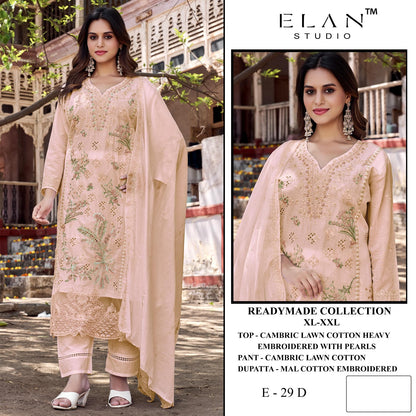 E 29 Elan Studio Cambric Lawn Pakistani Readymade Suits Wholesaler India