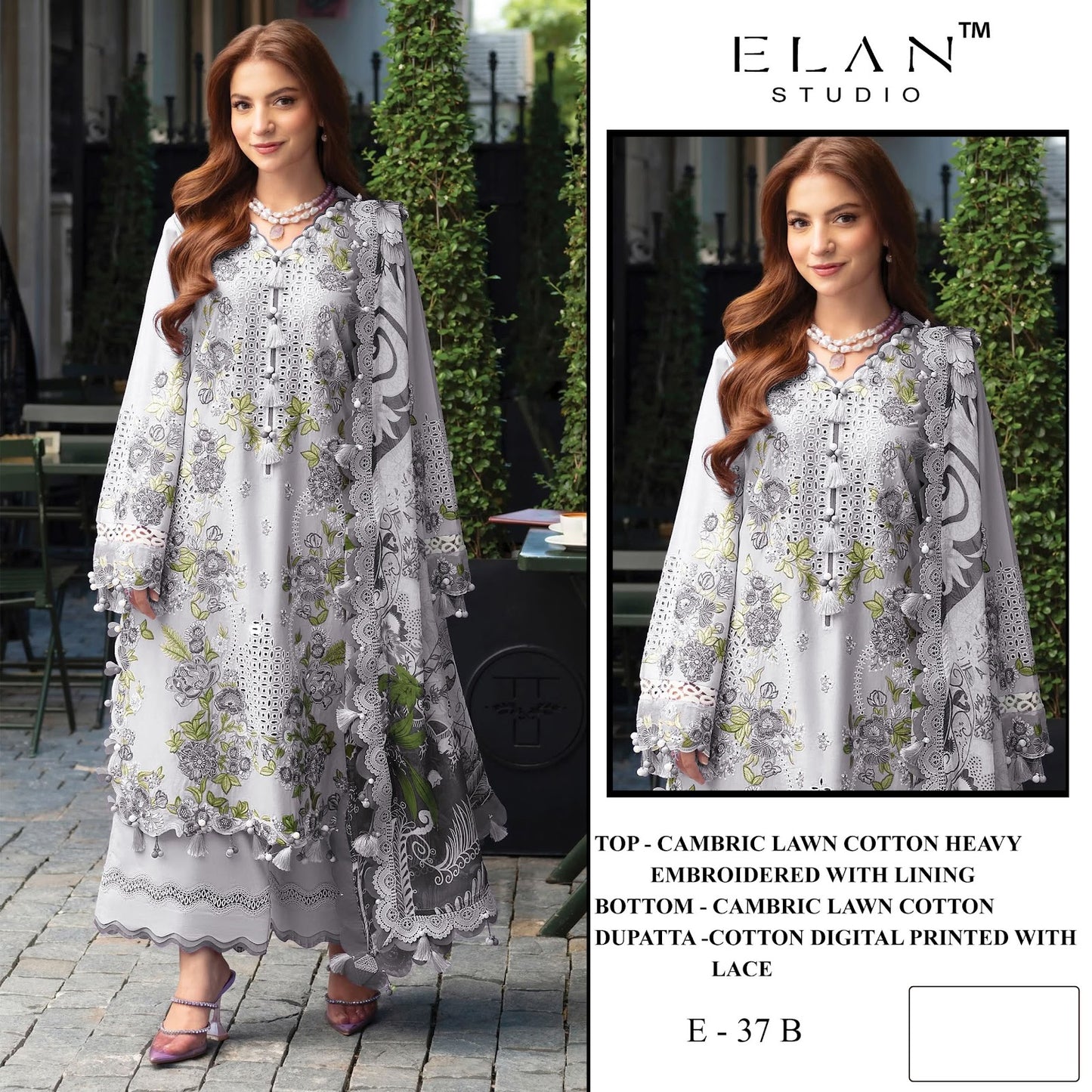 E 37 Elan Studio Lawn Cotton Pakistani Salwar Suits Wholesale Price