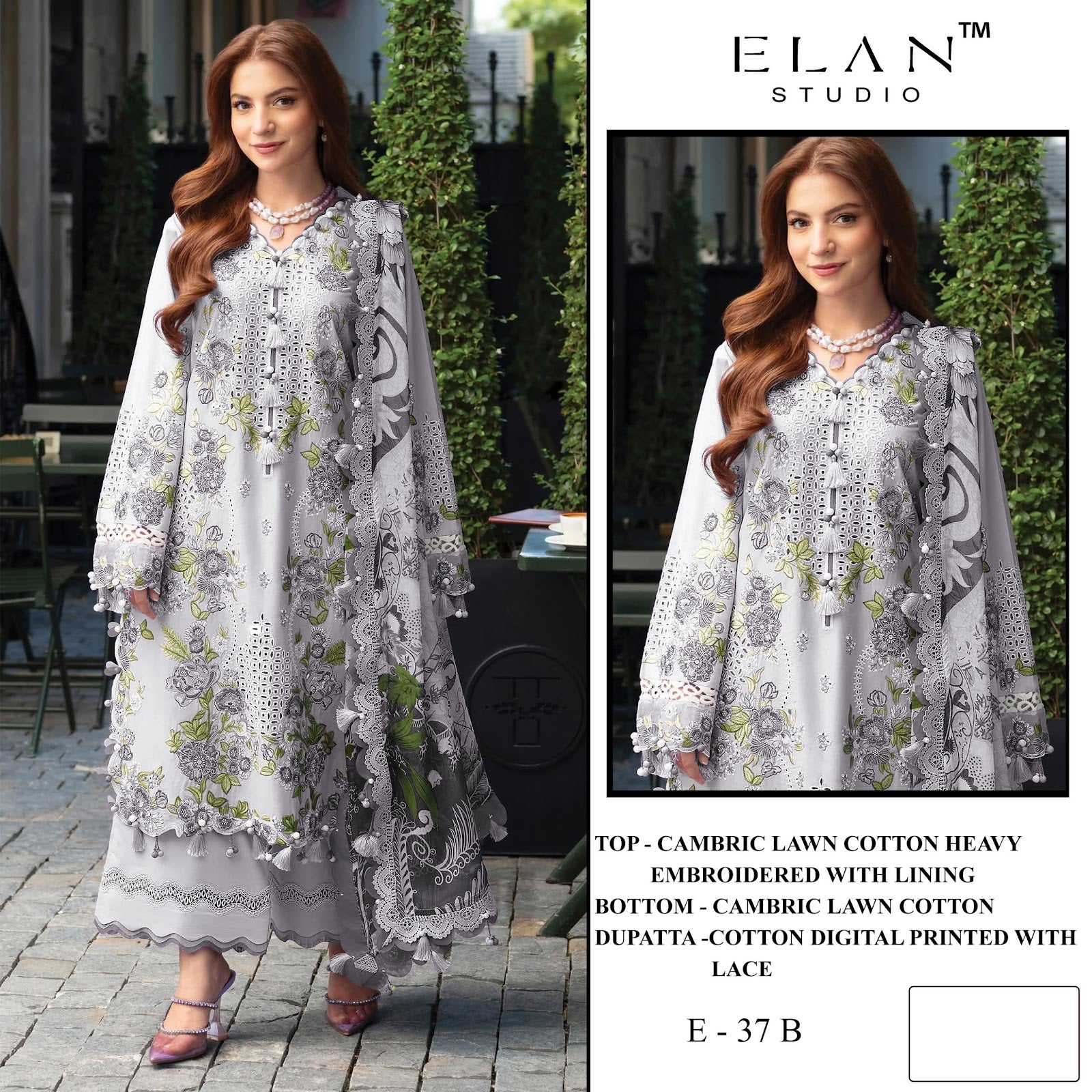 E 37 Elan Studio Lawn Cotton Pakistani Salwar Suits Wholesale Price