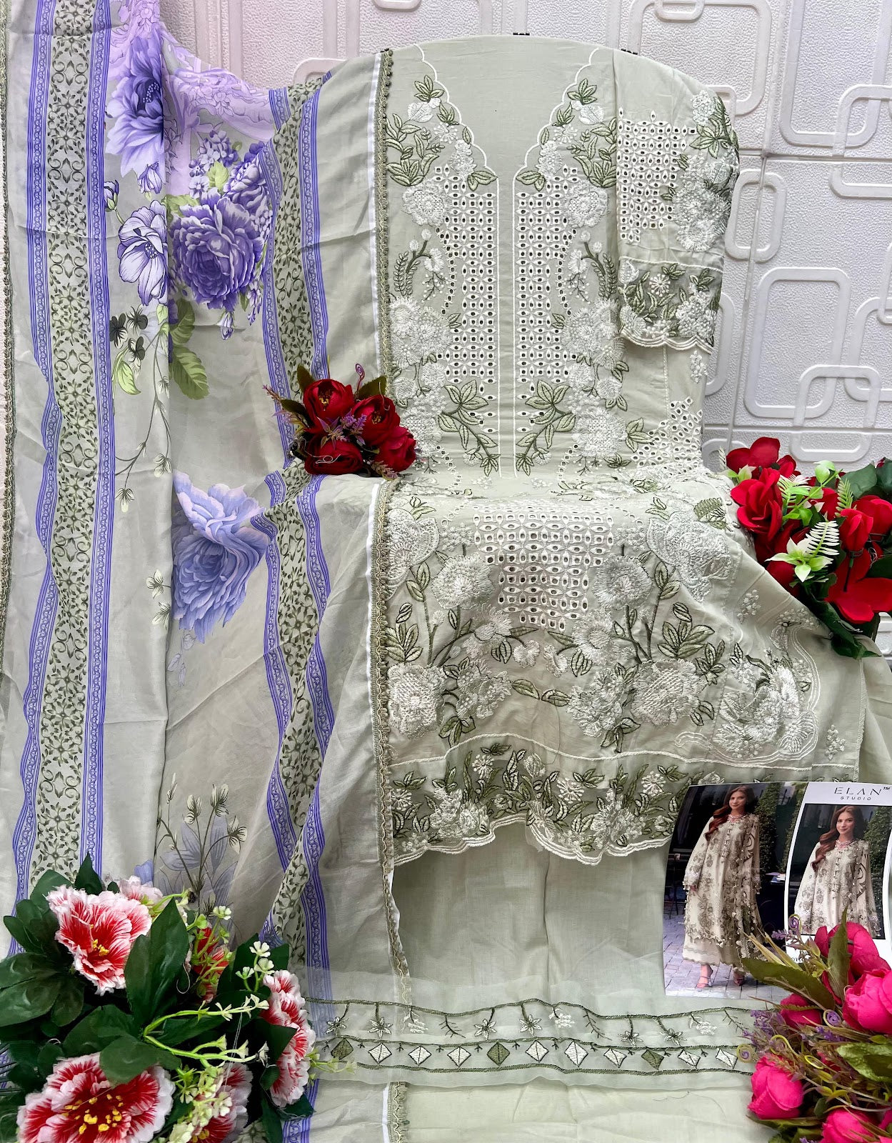 E 37 Elan Studio Lawn Cotton Pakistani Salwar Suits Wholesale Price