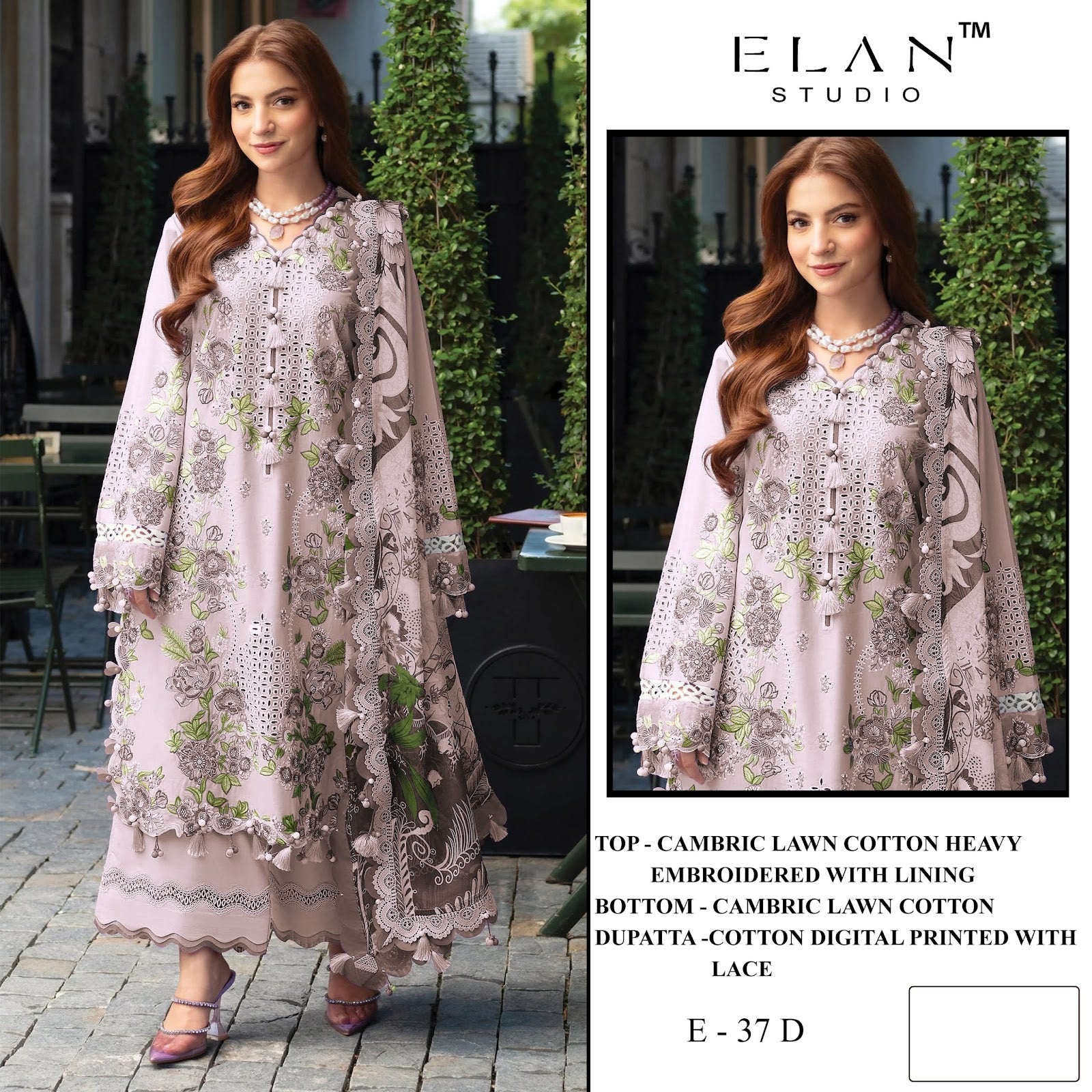 E 37 Elan Studio Lawn Cotton Pakistani Salwar Suits Wholesale Price