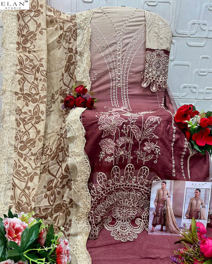 E 39 Maria B Elan Studio Cambric Lawn Pakistani Salwar Suits Exporter India