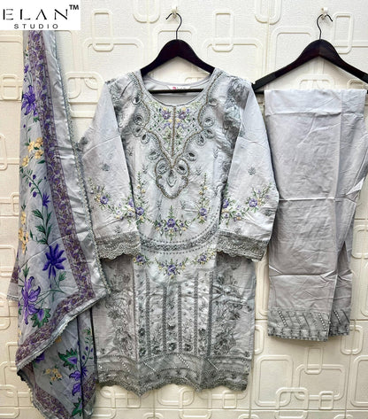 E 40 Maria B Elan Studio Cambric Lawn Pakistani Readymade Suits Wholesaler