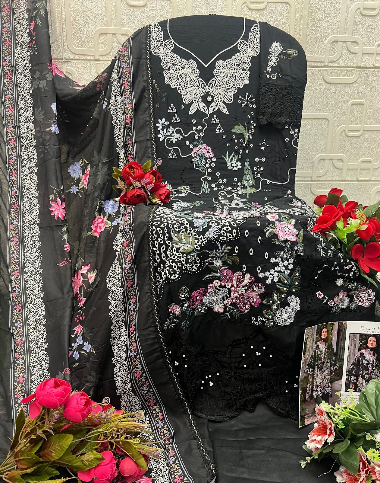 E 43 Elan Studio Lawn Cotton Pakistani Salwar Suits Wholesale Price