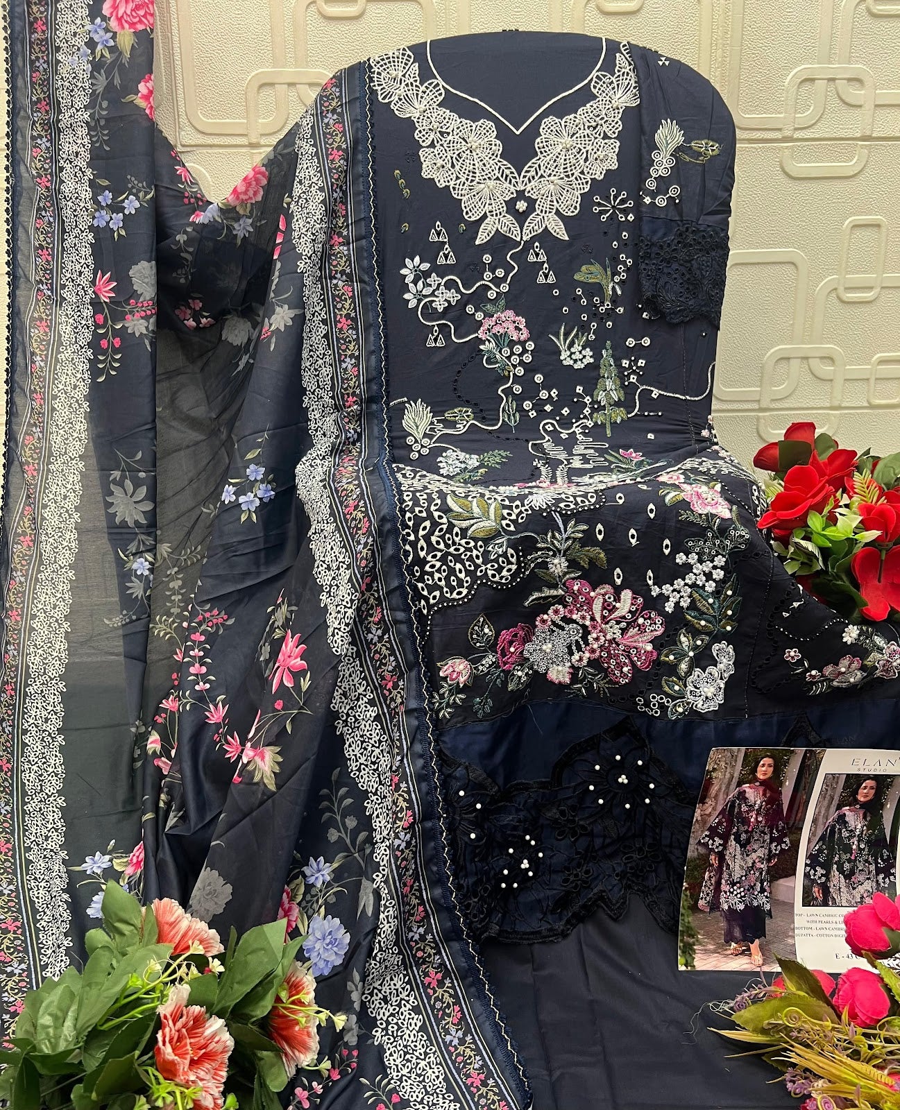 E 43 Elan Studio Lawn Cotton Pakistani Salwar Suits Wholesale Price