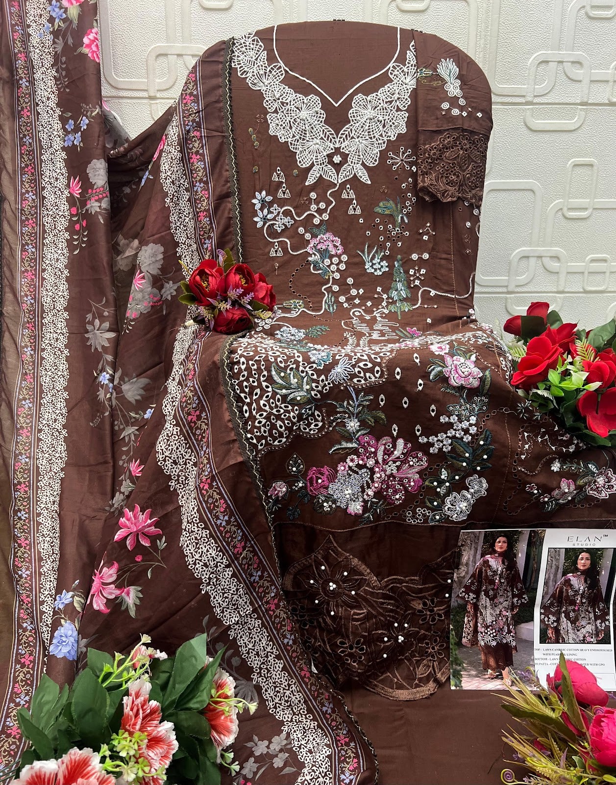 E 43 Elan Studio Lawn Cotton Pakistani Salwar Suits Wholesale Price