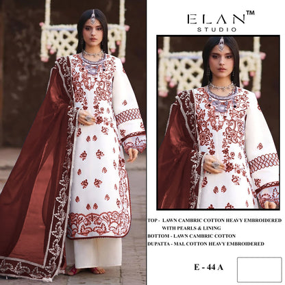 E 44 Elan Studio Lawn Cotton Pakistani Salwar Suits Manufacturer