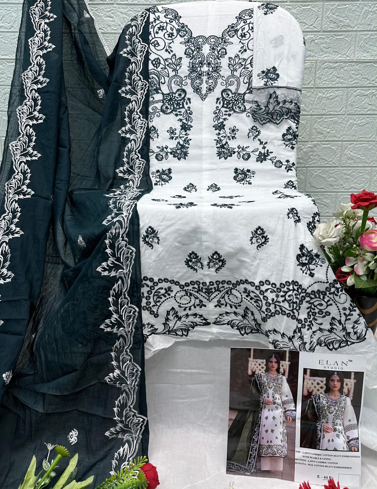 E 44 Elan Studio Lawn Cotton Pakistani Salwar Suits Manufacturer