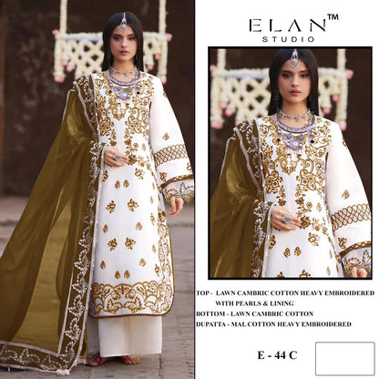 E 44 Elan Studio Lawn Cotton Pakistani Salwar Suits Manufacturer