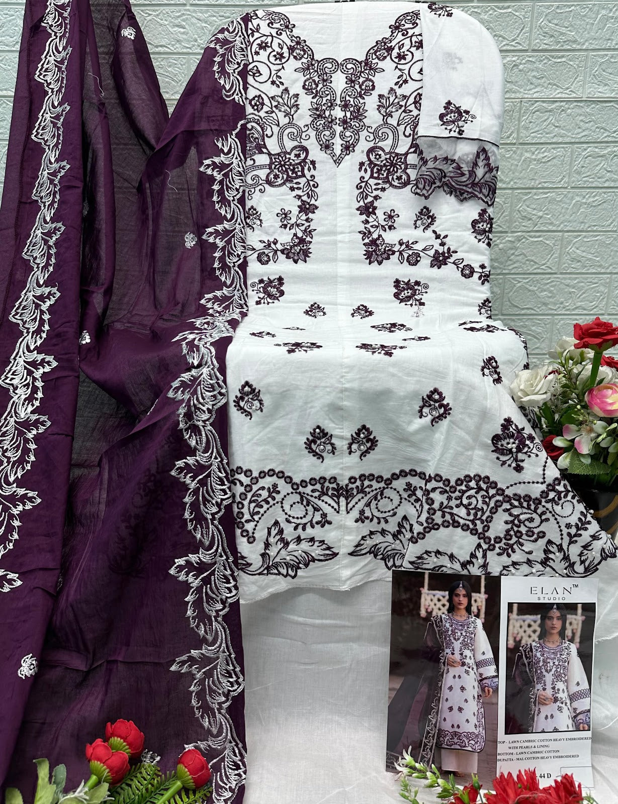 E 44 Elan Studio Lawn Cotton Pakistani Salwar Suits Manufacturer