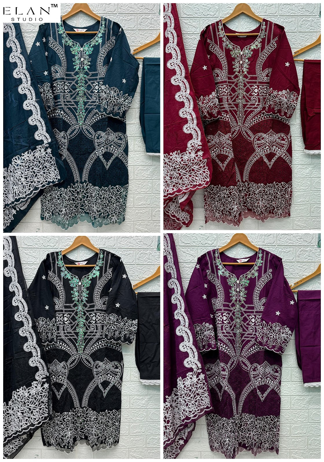 E 51 Elan Studio Lawn Cotton Pakistani Readymade Suits Wholesale Price