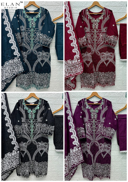 E 51 Elan Studio Lawn Cotton Pakistani Readymade Suits Wholesale Price