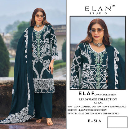 E 51 Elan Studio Lawn Cotton Pakistani Readymade Suits Wholesale Price