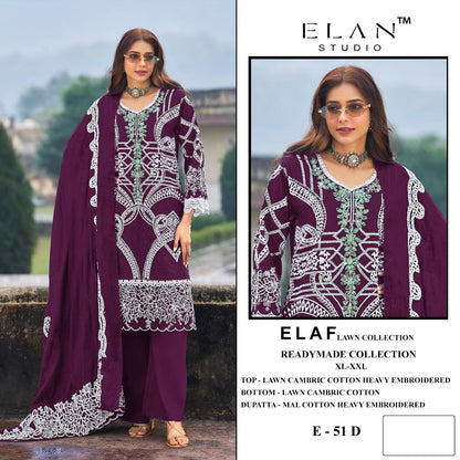 E 51 Elan Studio Lawn Cotton Pakistani Readymade Suits Wholesale Price
