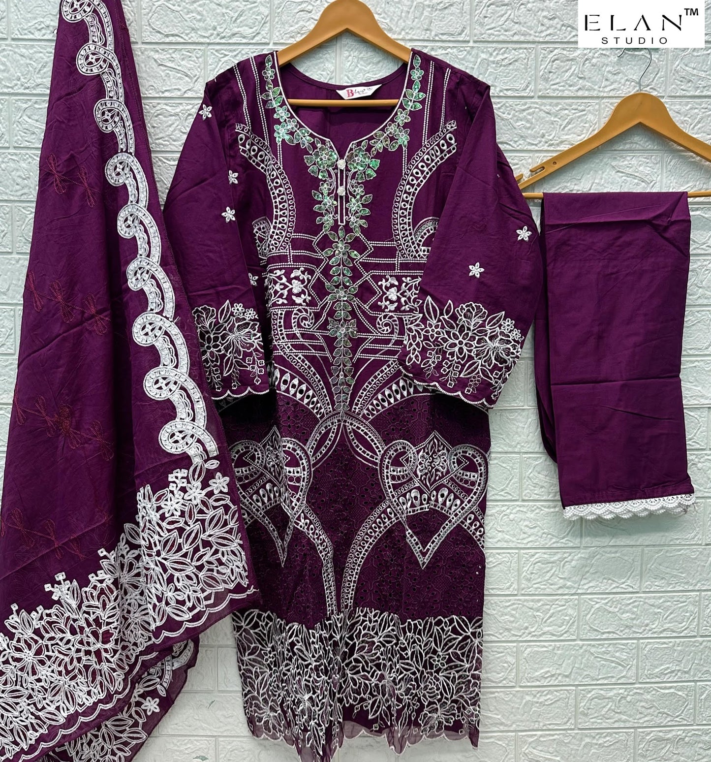E 51 Elan Studio Lawn Cotton Pakistani Readymade Suits Wholesale Price