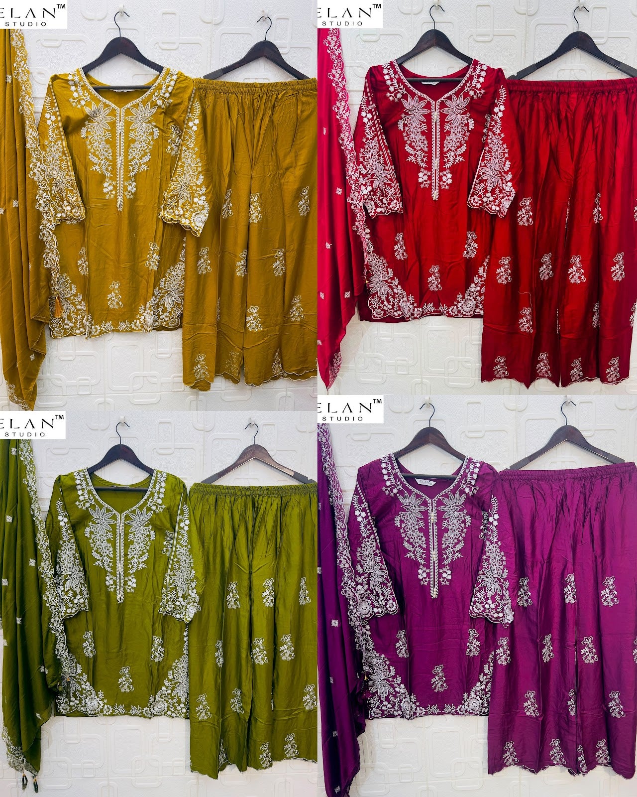 E 55 Elan Studio Gaji Silk Pakistani Readymade Suits Supplier