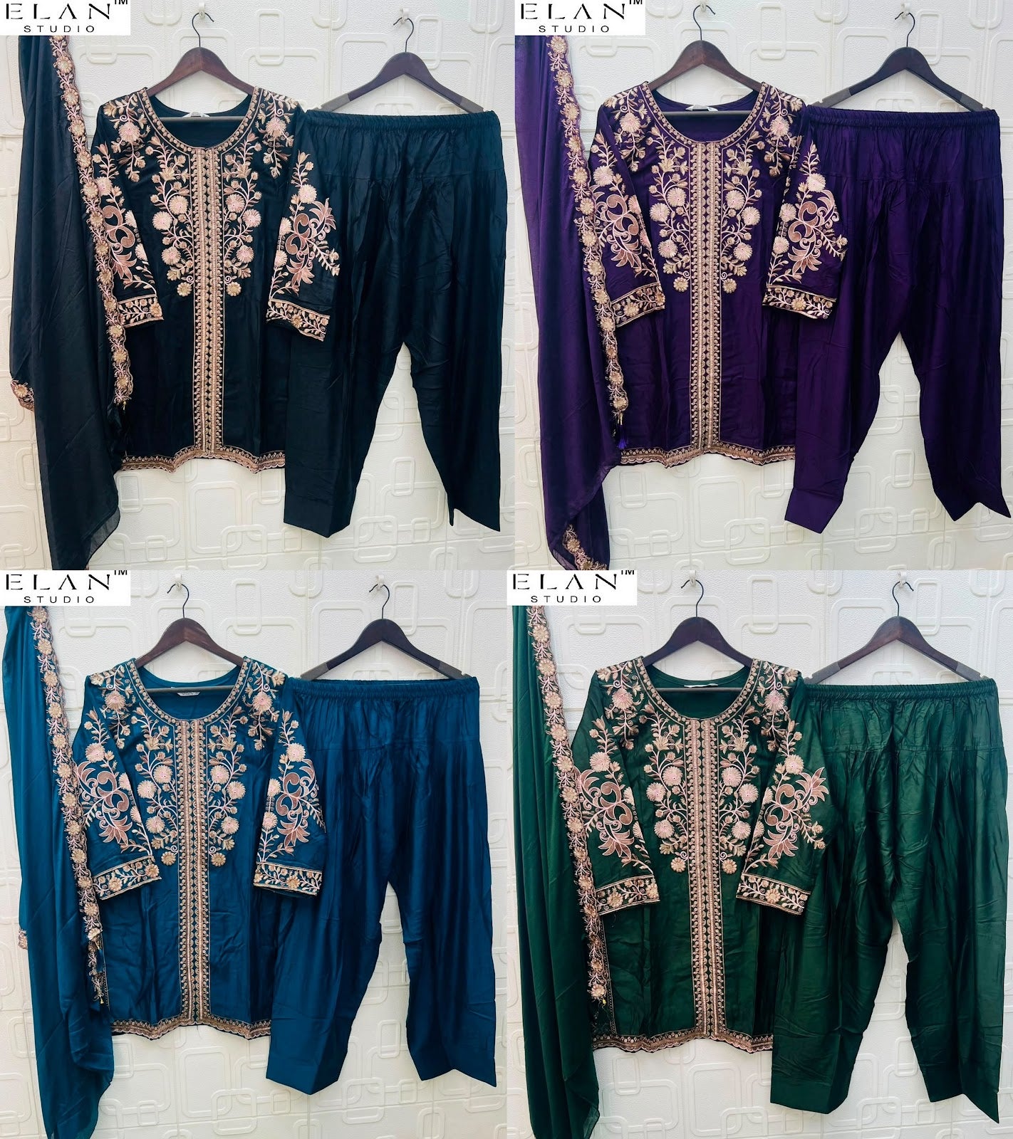 E 56 Elan Studio Gaji Silk Pakistani Readymade Suits Supplier