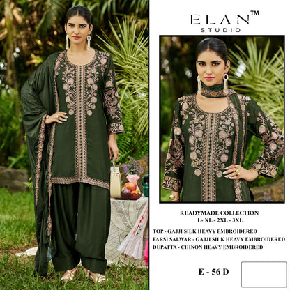 E 56 Elan Studio Gaji Silk Pakistani Readymade Suits Supplier