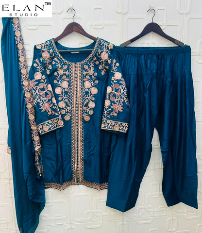 E 56 Elan Studio Gaji Silk Pakistani Readymade Suits Supplier