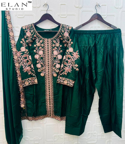 E 56 Elan Studio Gaji Silk Pakistani Readymade Suits Supplier