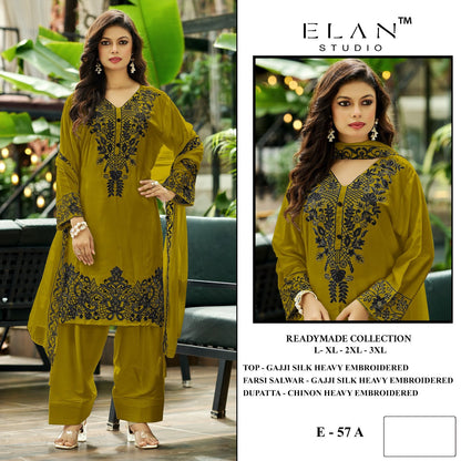 E 57 Elan Studio Gajji Silk Pakistani Readymade Suits Wholesale Price