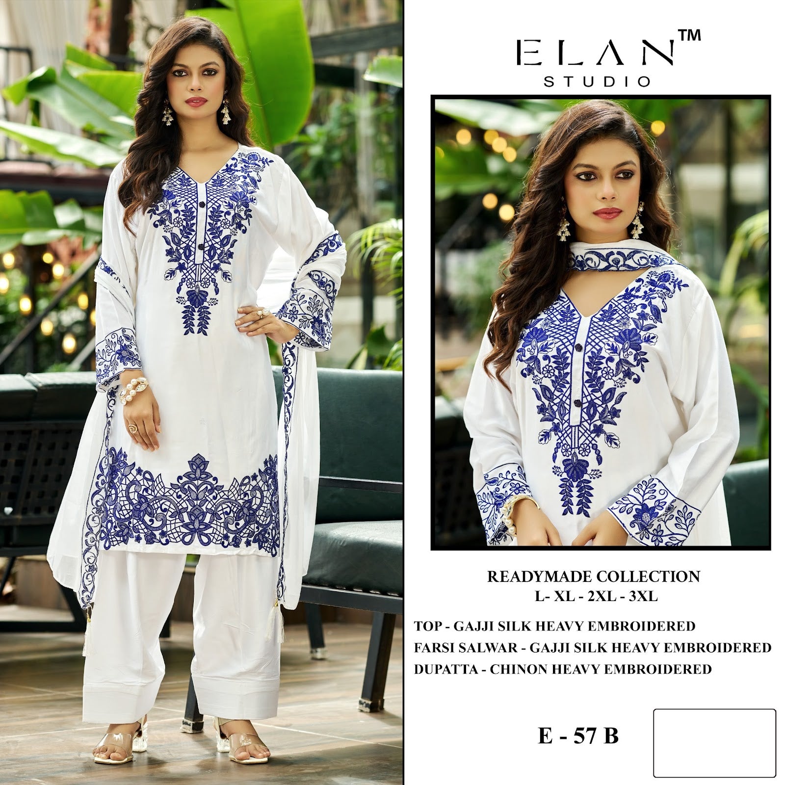 E 57 Elan Studio Gajji Silk Pakistani Readymade Suits Wholesale Price