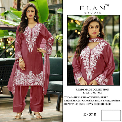E 57 Elan Studio Gajji Silk Pakistani Readymade Suits Wholesale Price