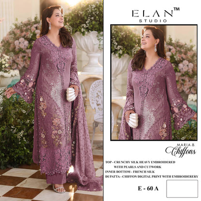 E 60 Maria B Chiffons Elan Studio Crunchy Pakistani Salwar Suits Supplier India