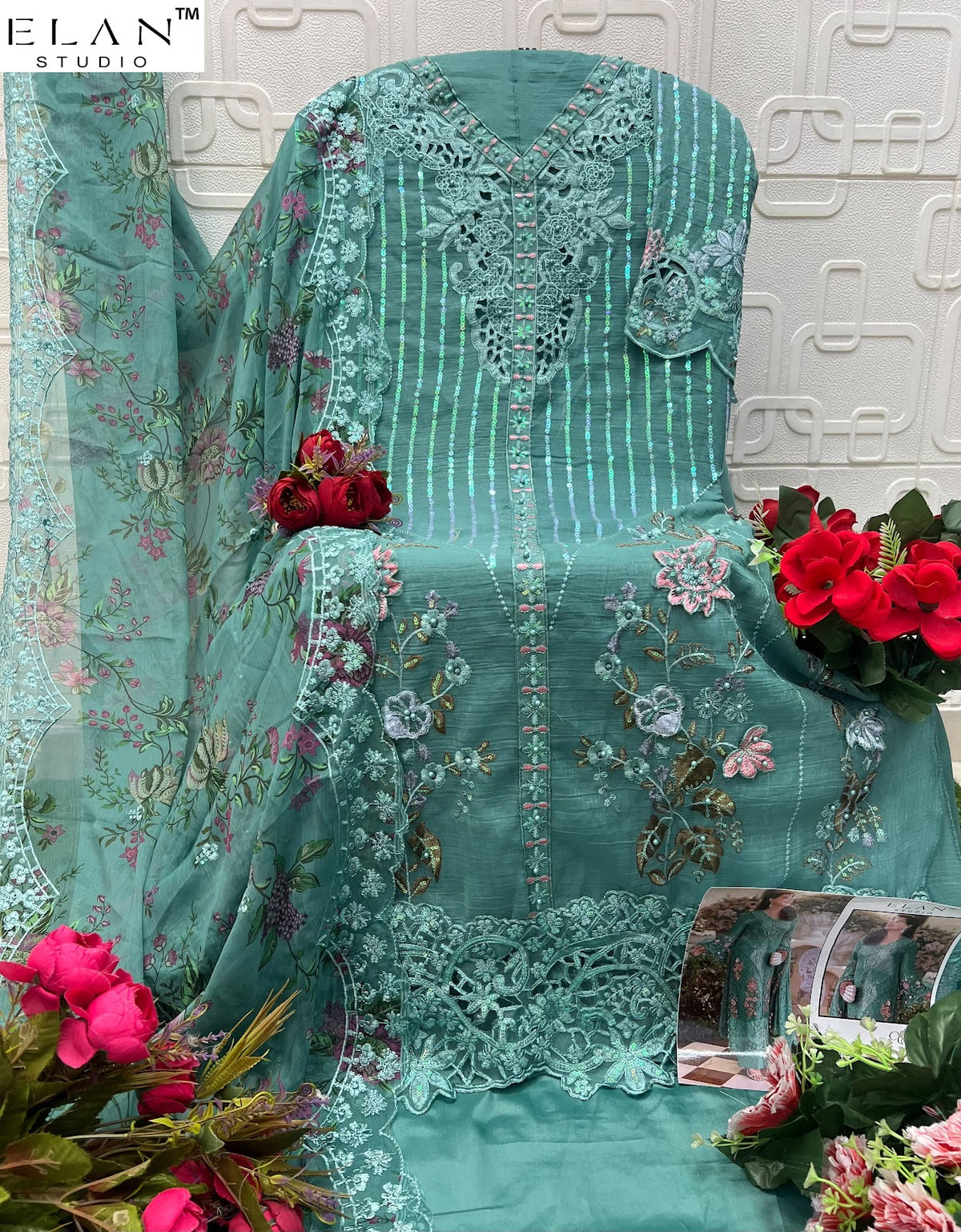 E 60 Maria B Chiffons Elan Studio Crunchy Pakistani Salwar Suits Supplier India