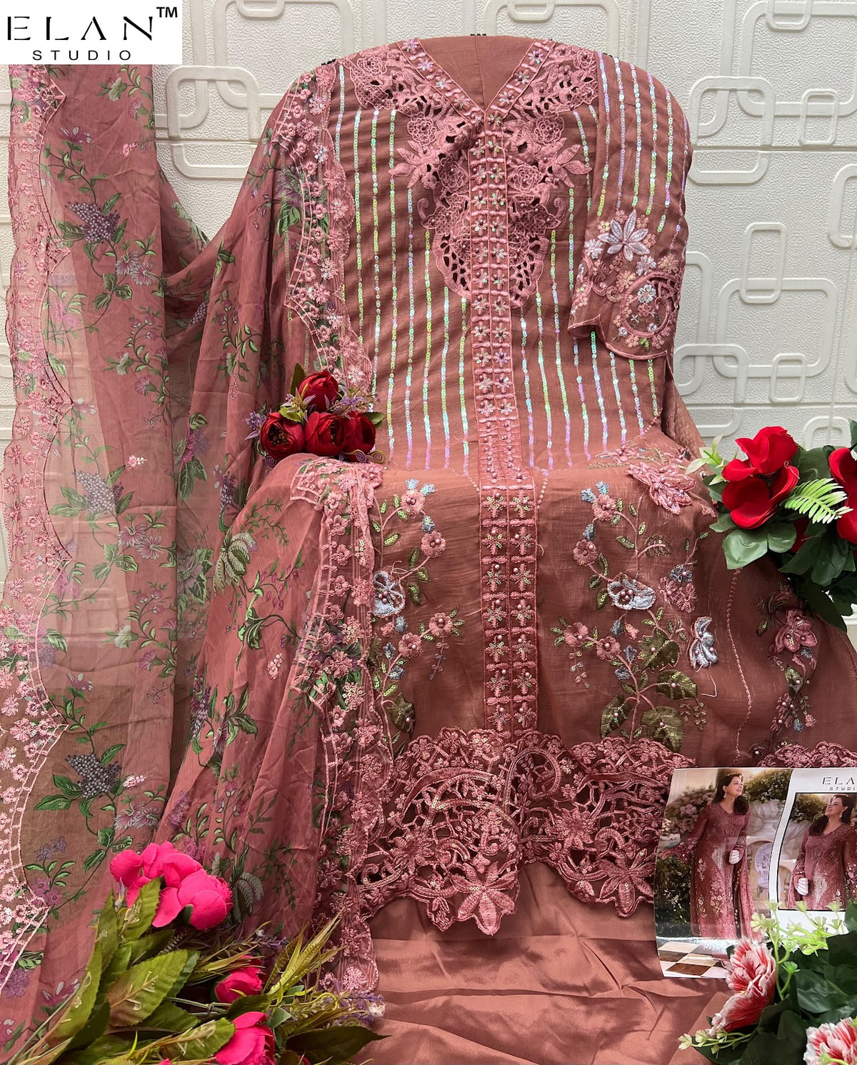 E 60 Maria B Chiffons Elan Studio Crunchy Pakistani Salwar Suits Supplier India