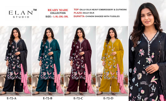 E 72 Elan Studio Gaji Silk Pakistani Readymade Suits Exporter Gujarat