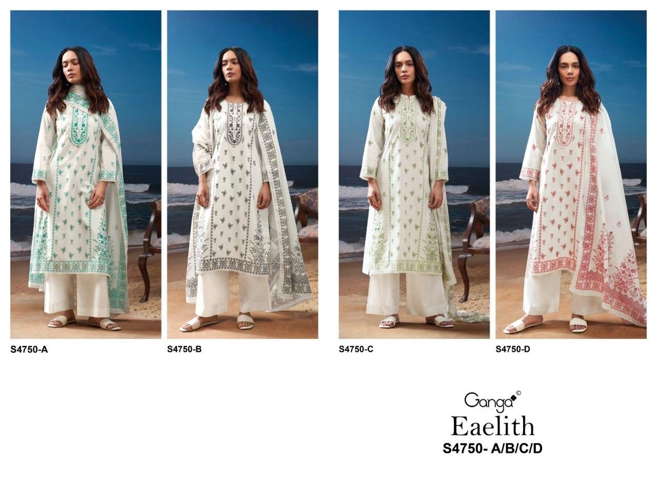 Eaelith 4750 Ganga Cotton Plazzo Style Suits Exporter India