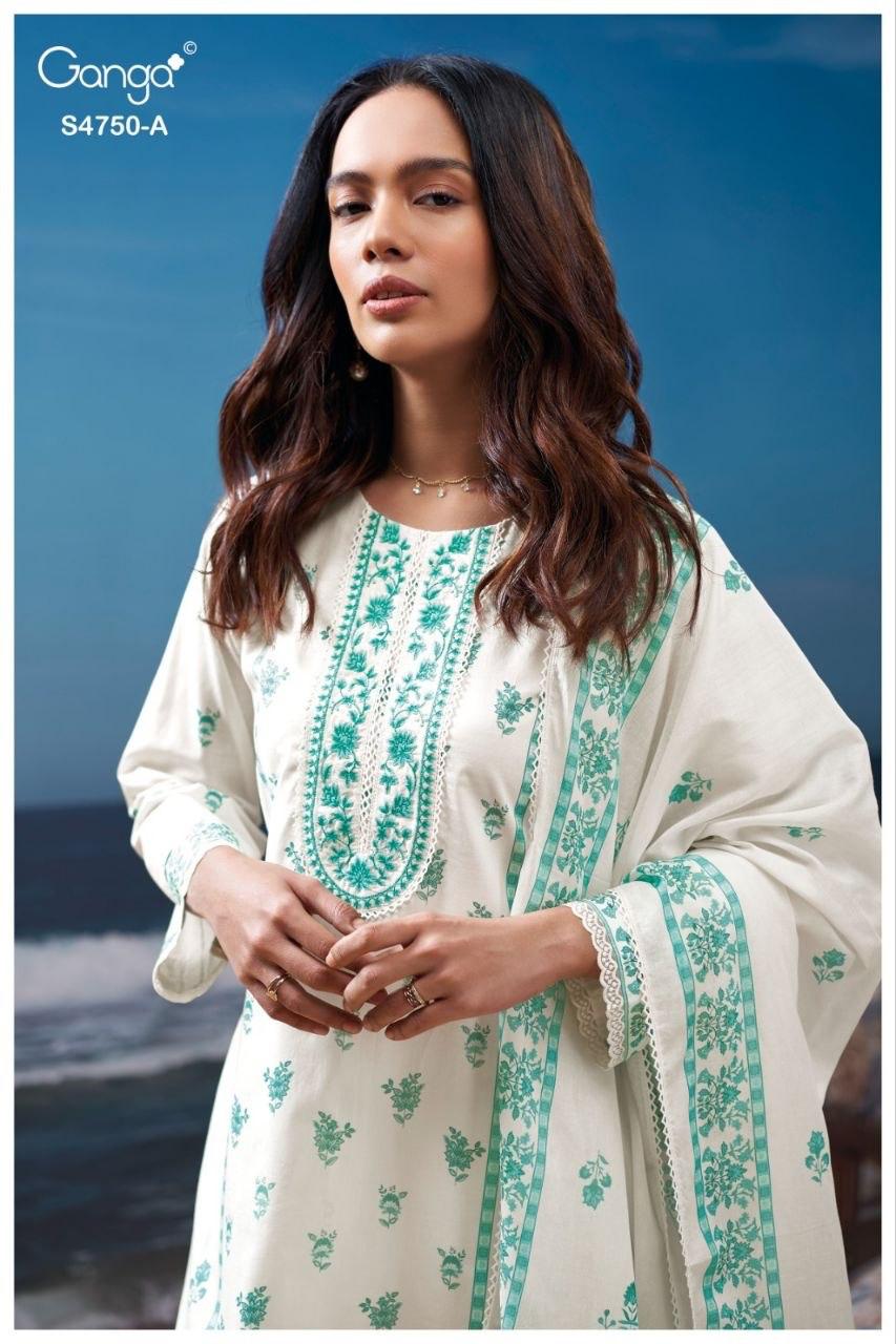 Eaelith 4750 Ganga Cotton Plazzo Style Suits Exporter India