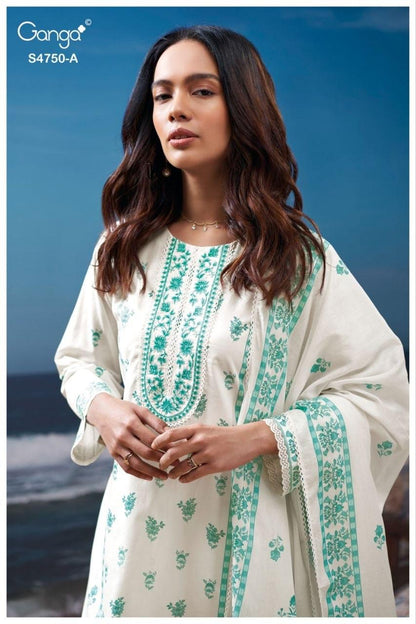 Eaelith 4750 Ganga Cotton Plazzo Style Suits Exporter India