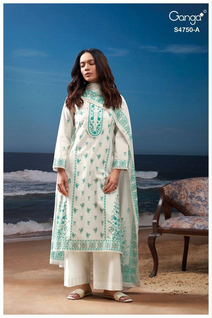 Eaelith 4750 Ganga Cotton Plazzo Style Suits Exporter India